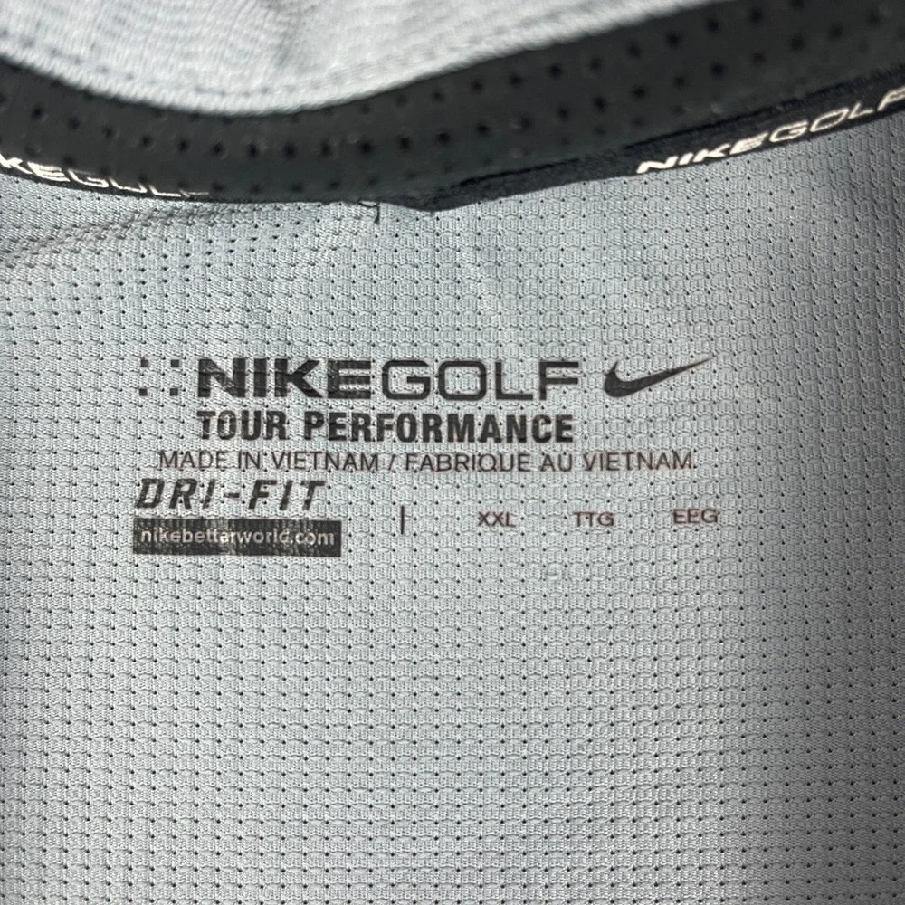 Nike Men XXL Pink Grey Polo Shirt Tour Performance Dri-FIT Geometric‎ Striped